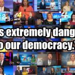 «Демократия опасносте»: ведущие телеканалов США, как попугаи, вдалбливают в головы зрителям один и тот же скрипт (ВИДЕО)